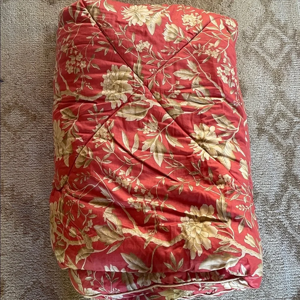 Ralph Lauren Comforter Villa Camelia Floral Coral Twin